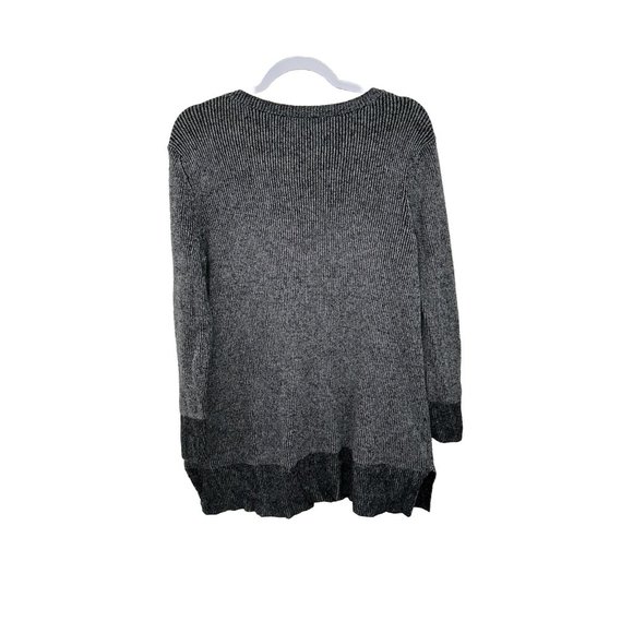 Halogen Womens Long‎ Sweater Size XL Long Sleeve Black Gray Cashmere Viscose - Picture 2 of 7